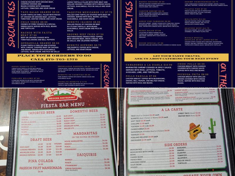 La Mesa Menu