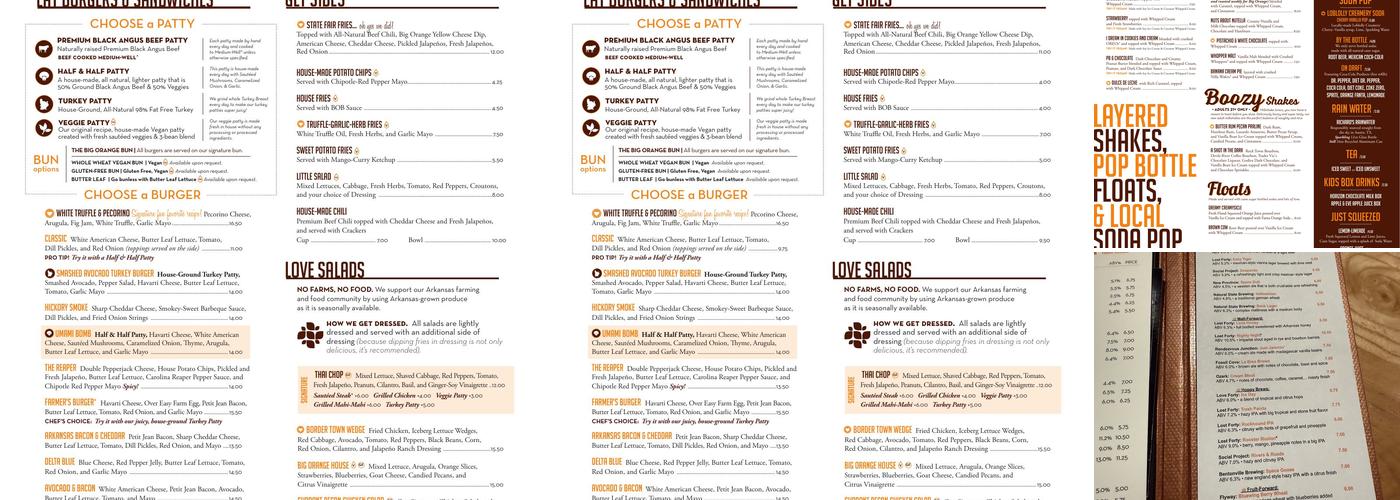 Big Orange : Rogers Menu