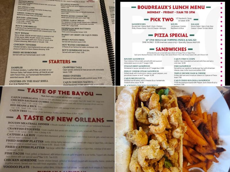 Boudreauxs Grill & Bar Menu