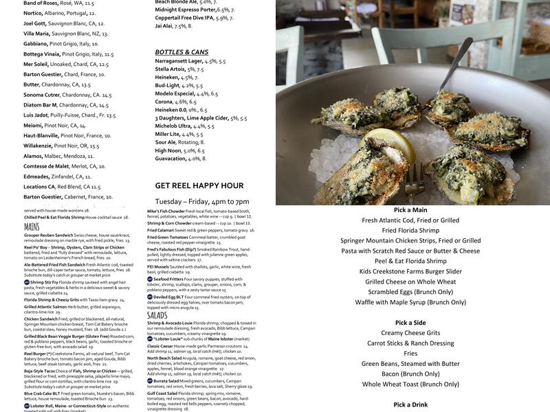Reel Fish Coastal Kitchen and Bar Menu