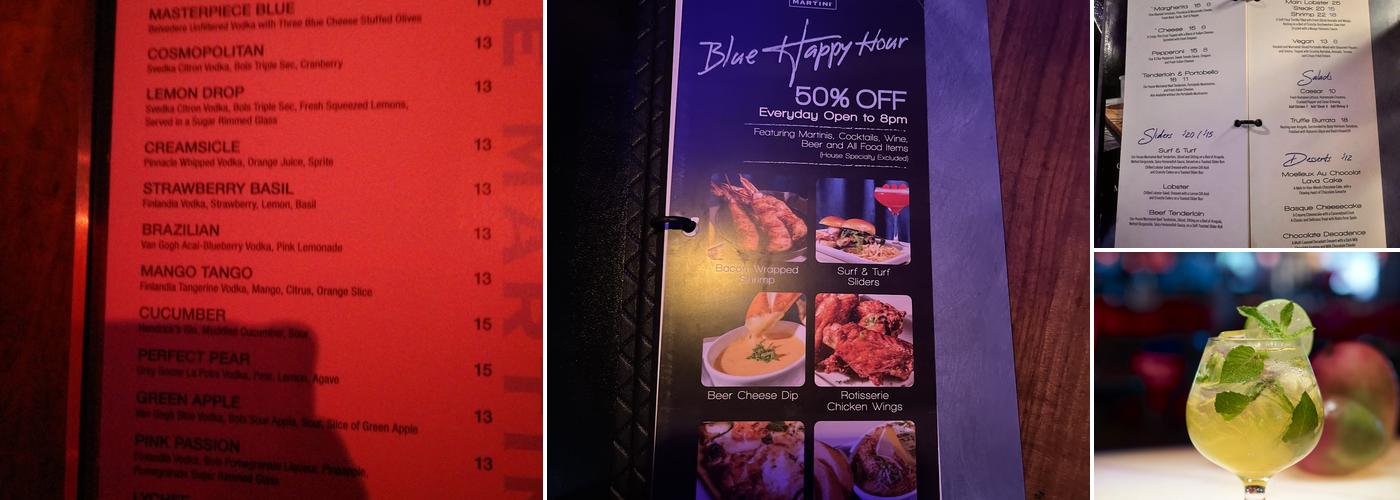 Blue Martini Lounge Pointe Orlando Menu