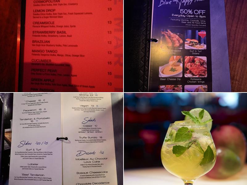 Blue Martini Lounge Pointe Orlando Menu