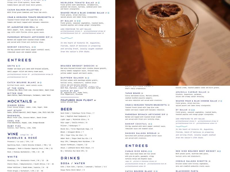 Catch 27 Menu