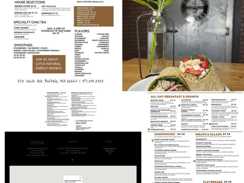Expresso Company 825 Menu