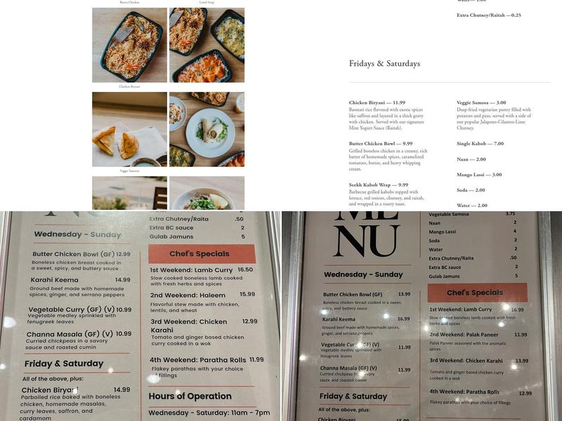 Sohaila's Kitchen Menu