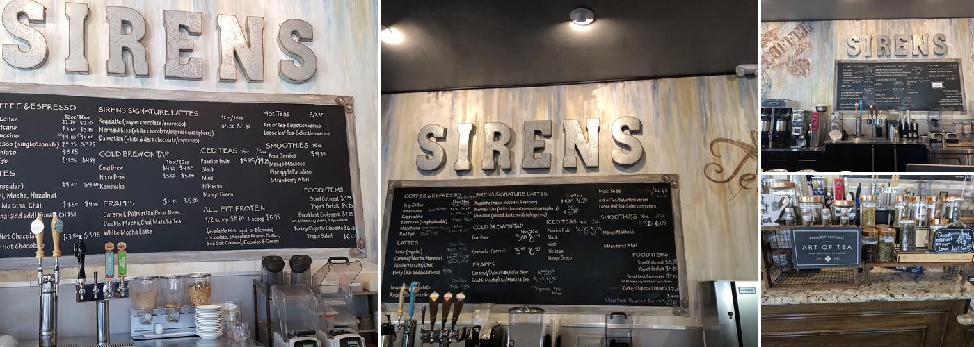 Sirens Java & Tea Menu