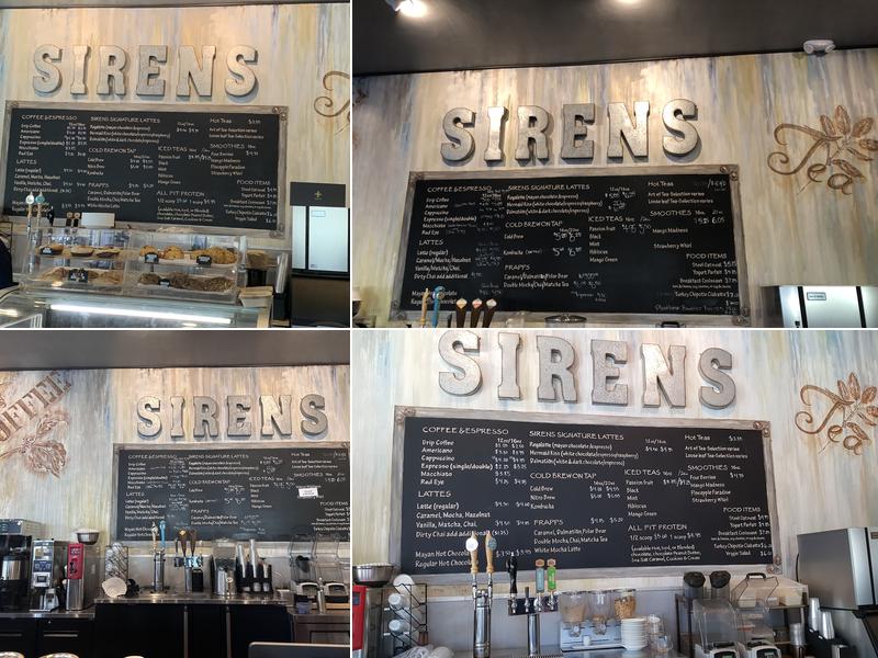 Sirens Java & Tea Menu