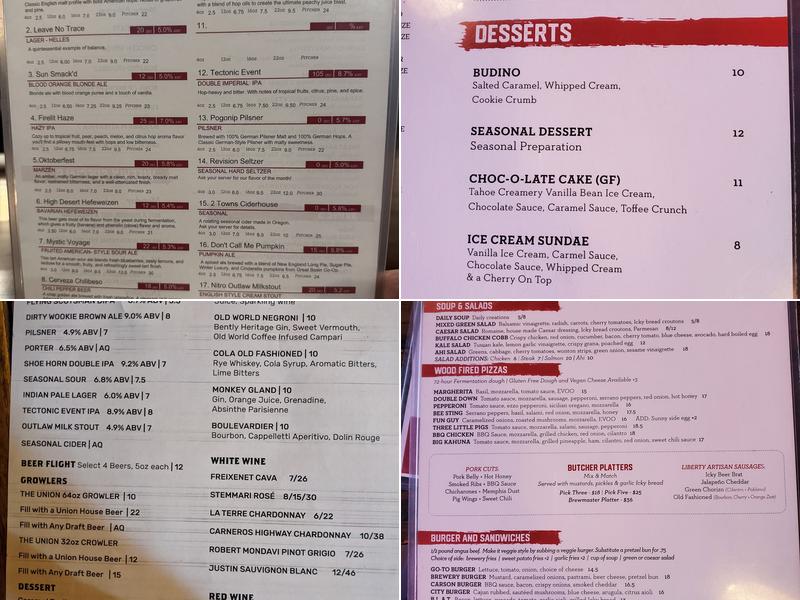 Great Basin Brewing Company - Carson City Menu