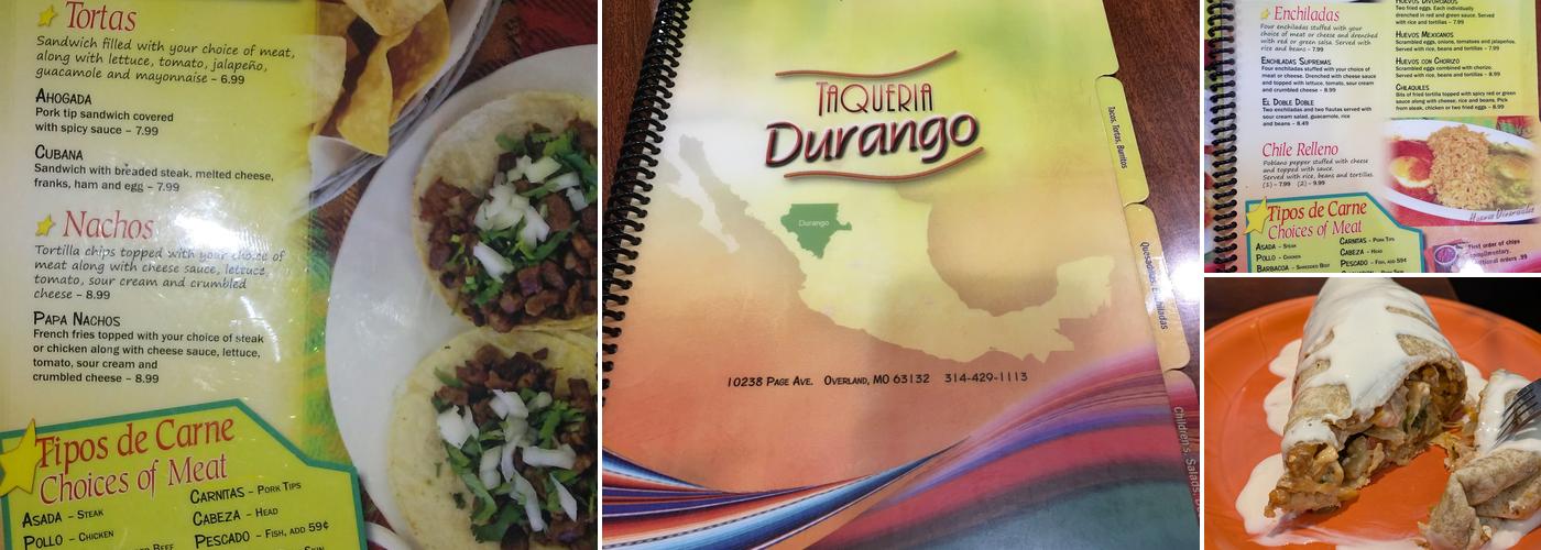 Taqueria Durango Menu