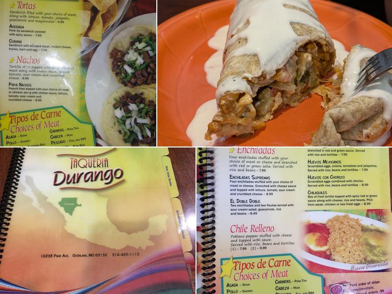 Taqueria Durango Menu