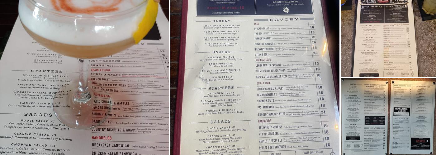 Park Tavern Menu
