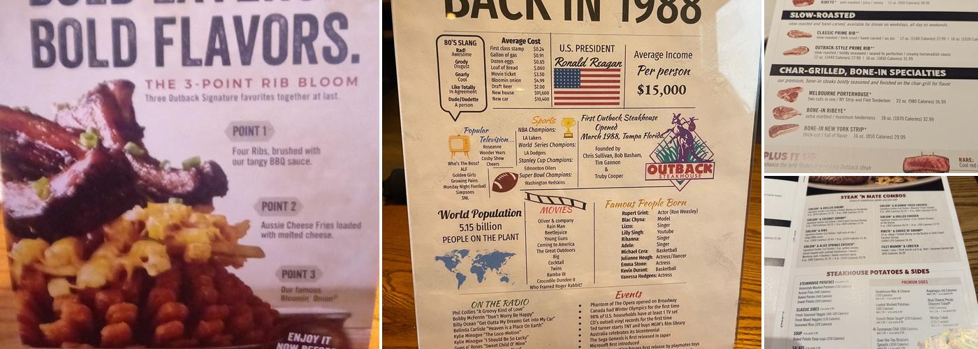 Outback Steakhouse Menu