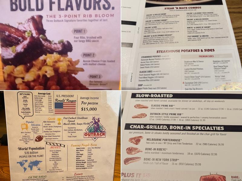Outback Steakhouse Menu