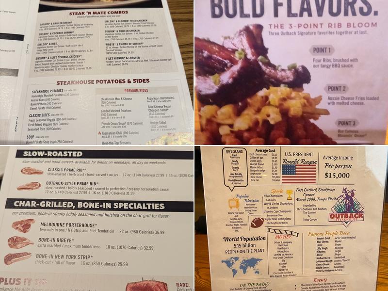 Outback Steakhouse Menu