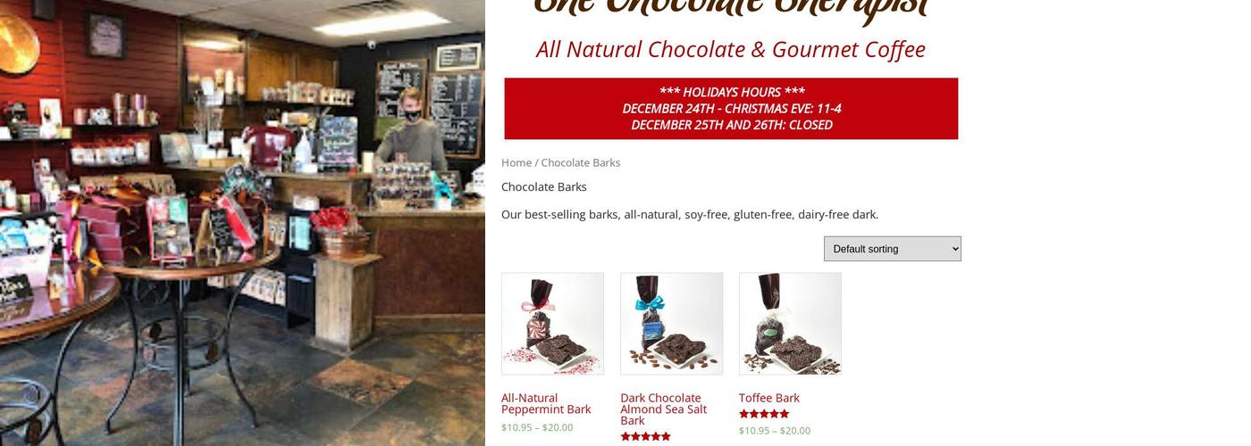 The Chocolate Therapist Menu