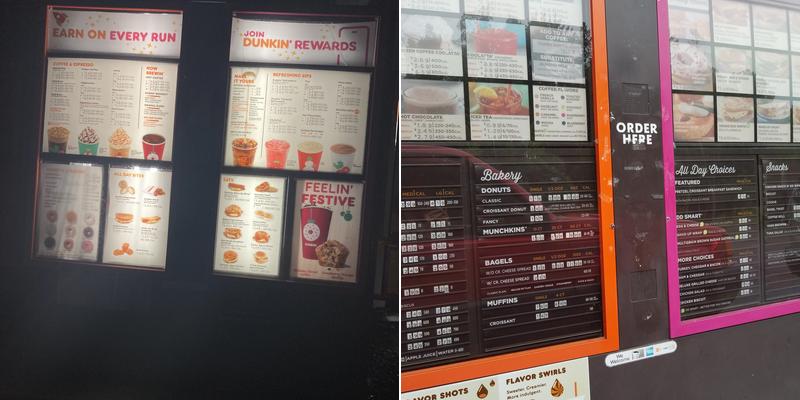 Dunkin' Menu