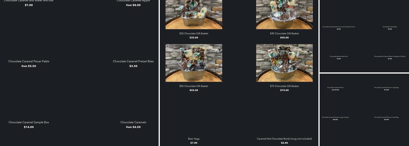 Water's Edge Chocolates, Inc. Menu