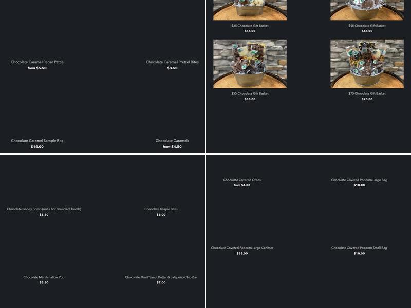 Water's Edge Chocolates, Inc. Menu