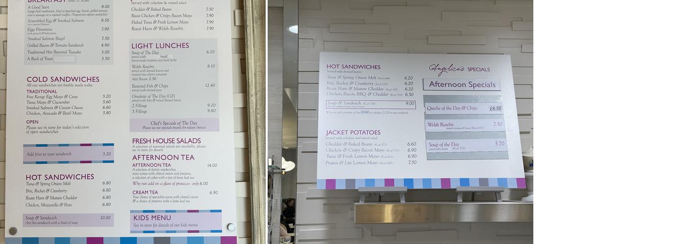 Angelica's Tea & Cake Menu