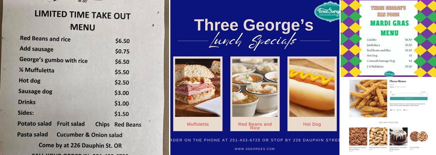 Three Georges Candy & The Nuthouse Menu