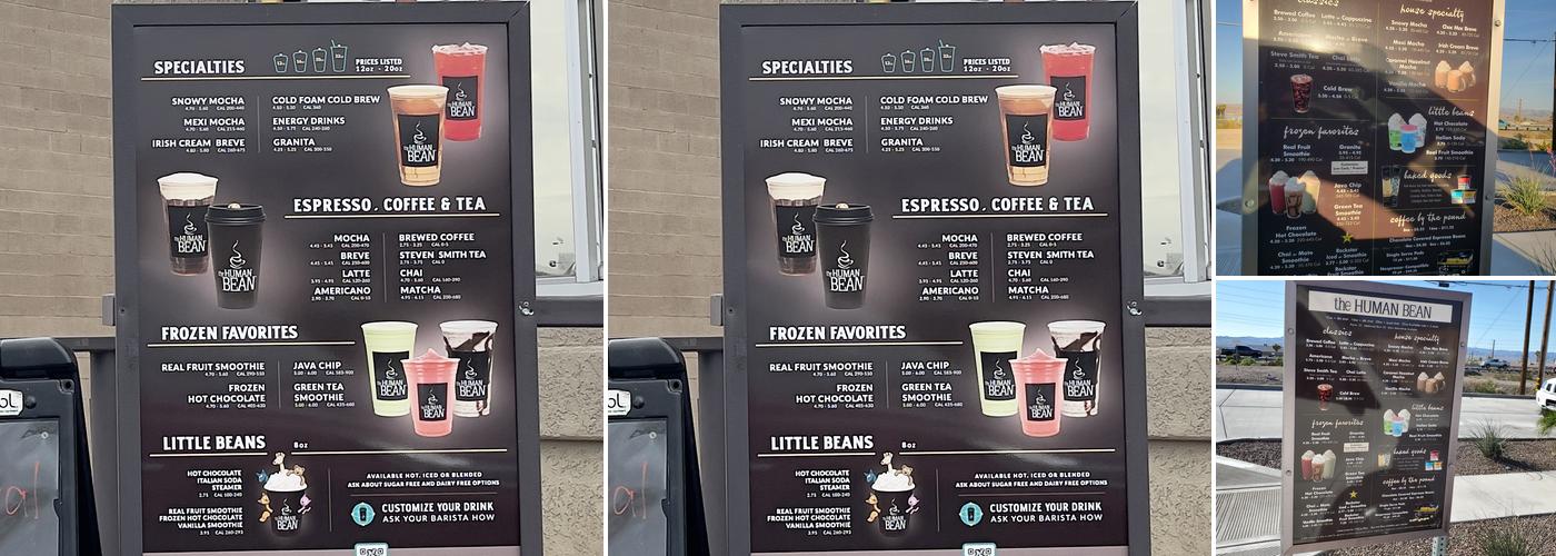The Human Bean Menu