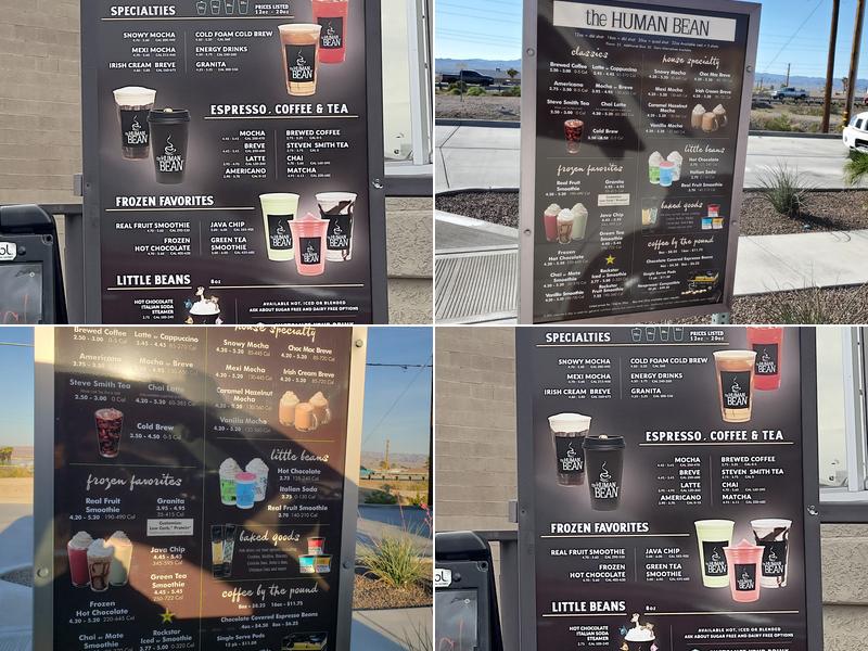 The Human Bean Menu