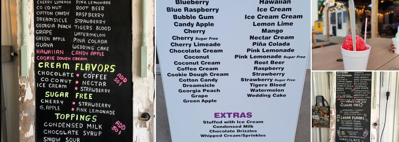 Boudreaux's New Orleans Style Sno-Balls Menu