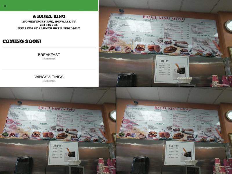 A Bagel King Menu