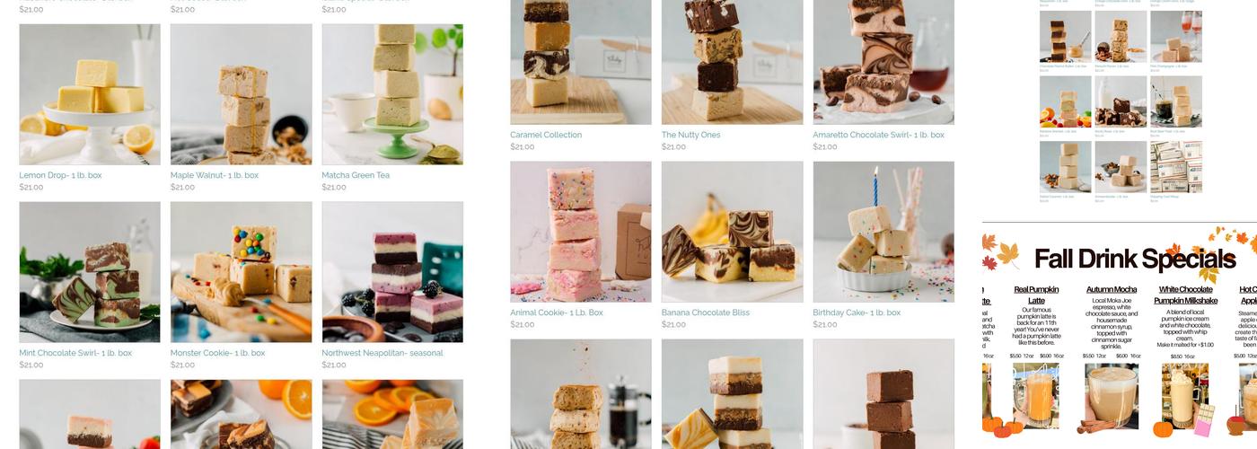 Fidalgo Fudge Co. Menu