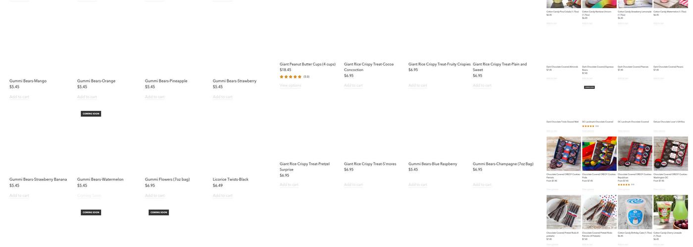 Capital Candy Jar Menu