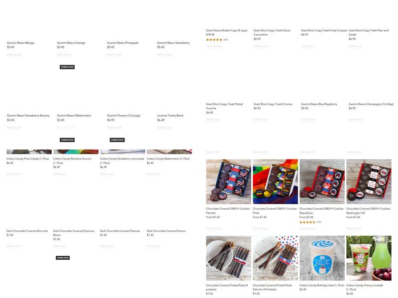 Capital Candy Jar Menu