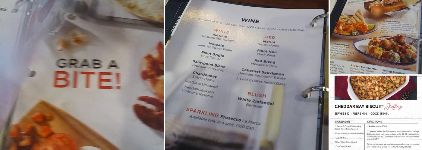 Red Lobster Menu