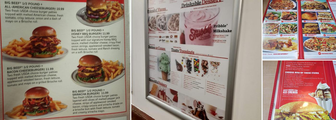 Friendly's Menu