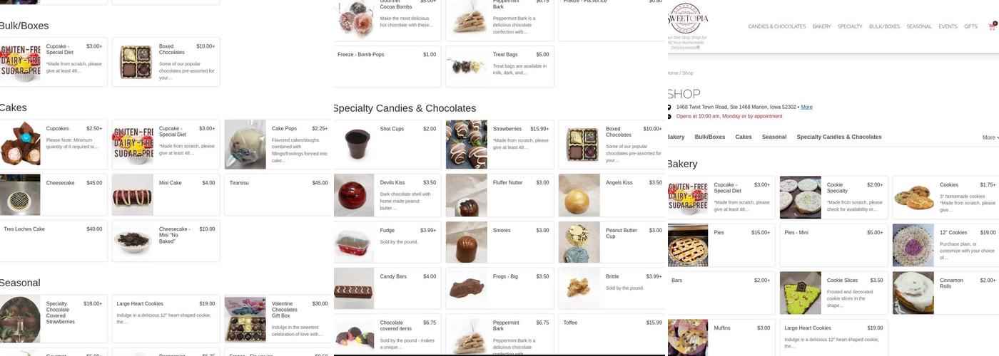 Sweetopia Menu