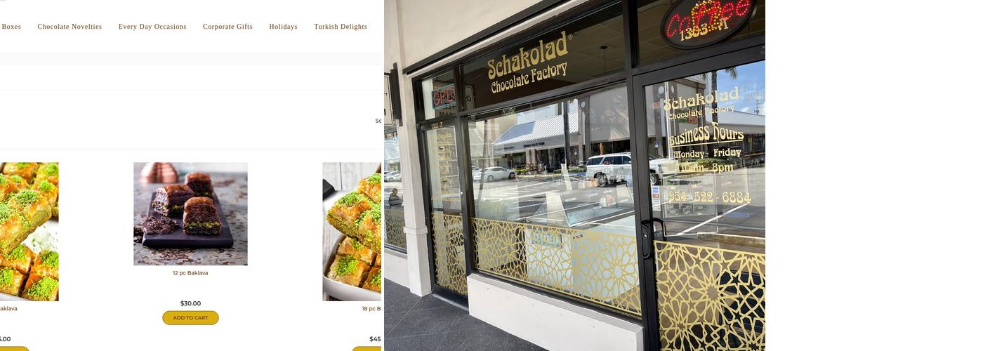 Schakolad Chocolate Factory Menu