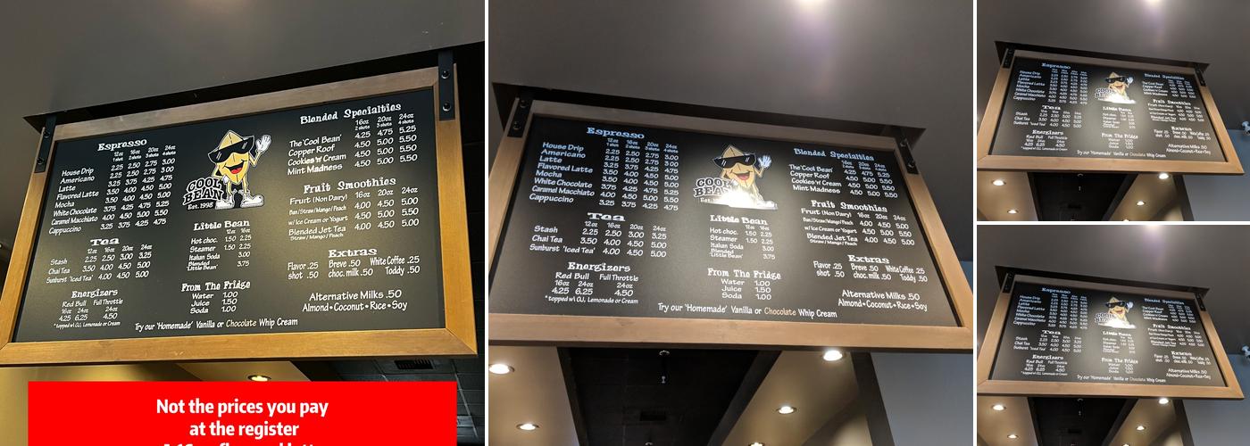 Cool Bean Espresso Menu