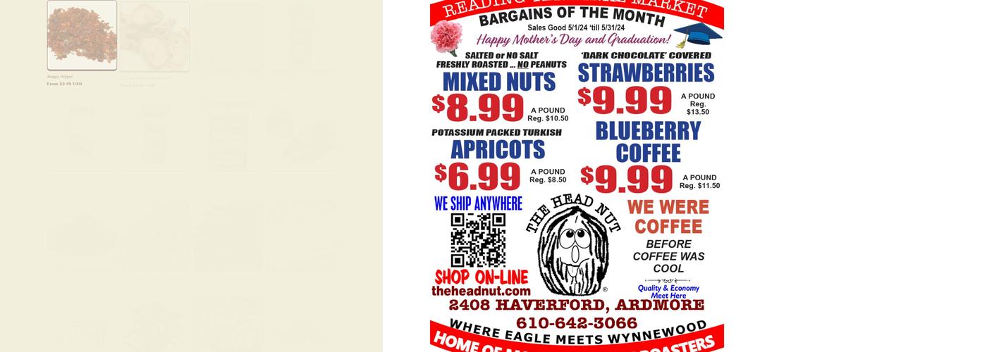 The Head Nut Menu