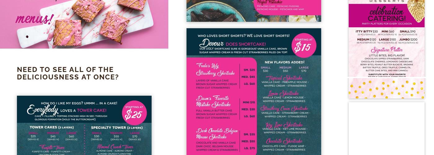 Devour Desserts Menu