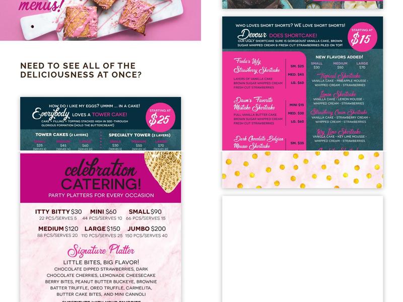 Devour Desserts Menu