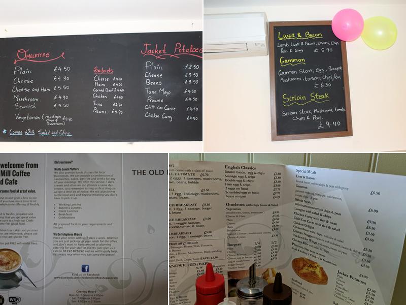 The Old Mill Coffee Shop & Cafe Menu