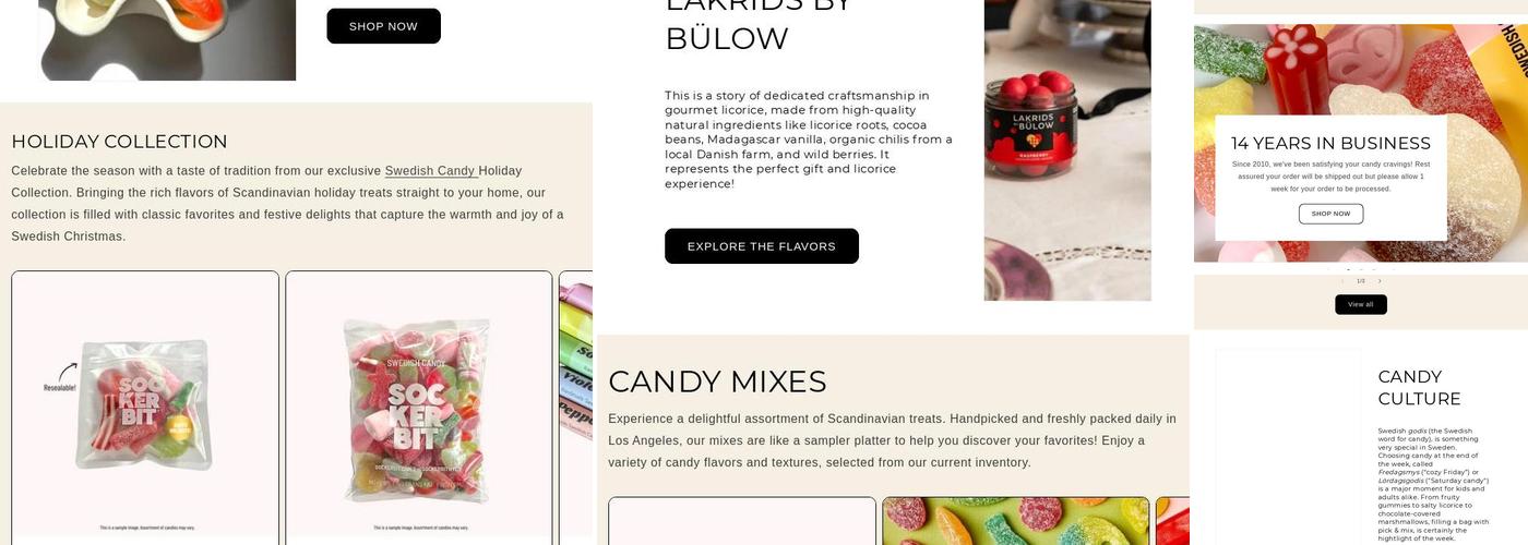 Sockerbit - Swedish Candy Store Menu