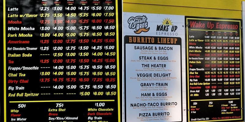 Wake Up Espresso Menu