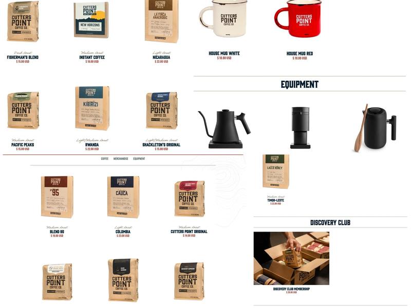 Cutters Point Coffee Menu