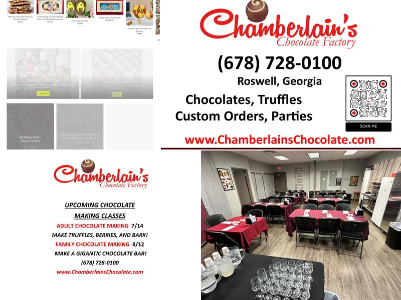 Chamberlain’s Chocolate Factory and Cafe Menu