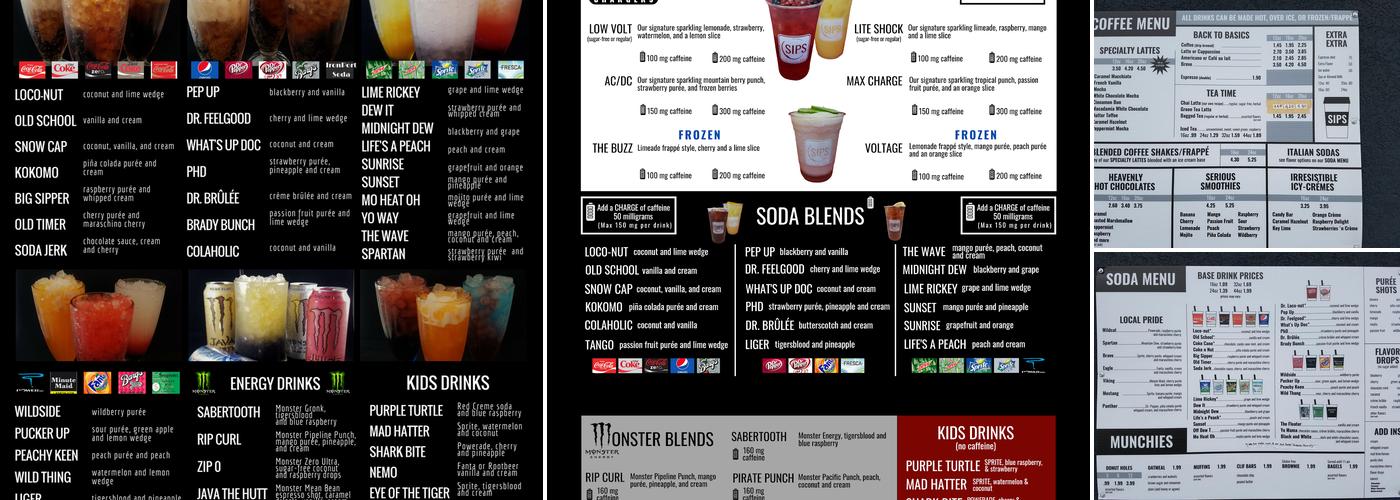 Sips Drive-Thru Menu