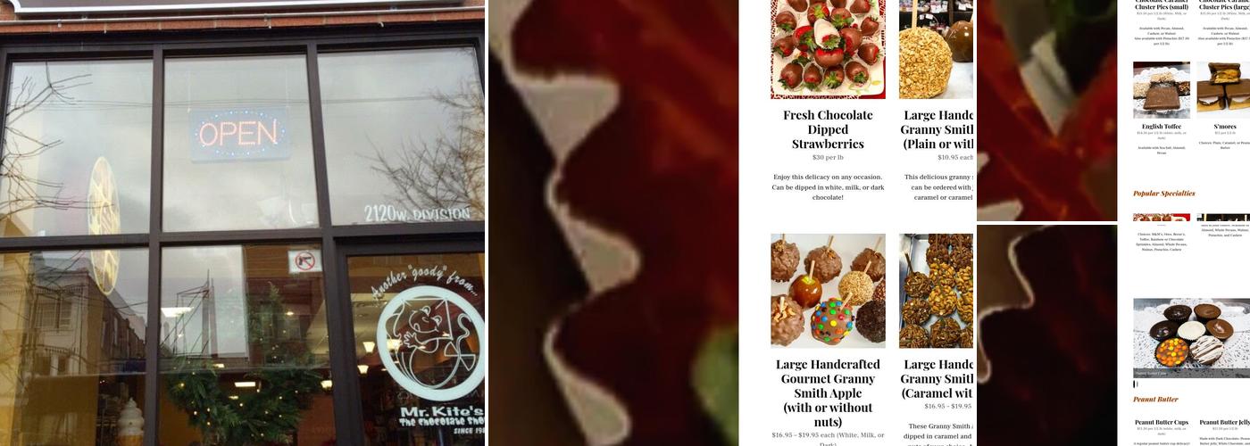 Mr. Kite's The Chocolate Shop Menu