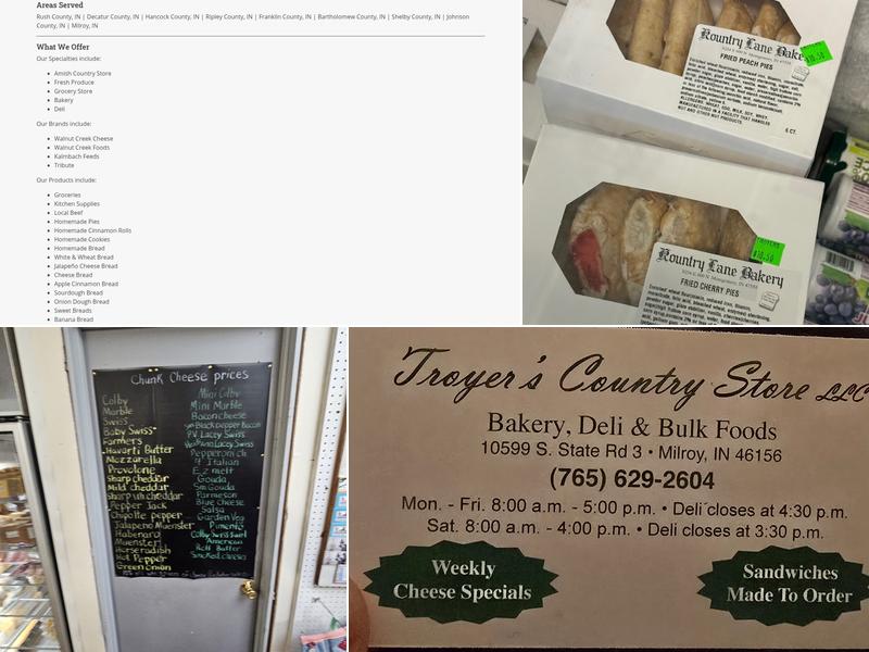 Troyer's Country Store, LLC Menu