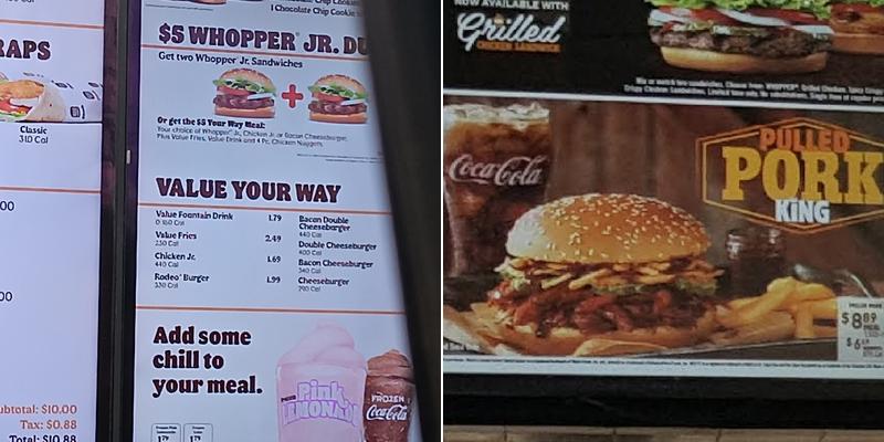 Burger King Menu