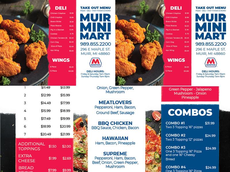 Muir Mini Mart Menu