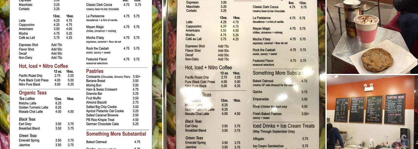 Cocoa + Co. Coffee and Chocolate Cafe Menu
